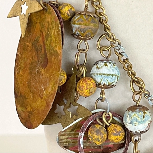 Bohemian Multi-Color Star Charm Statement Necklace - Picture 5 of 16